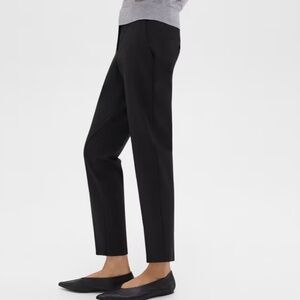 NWT Theory Womens Treeca 2 Traceable Wool Cropped Dress Pants Size 2 Black $195